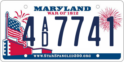 MD license plate 4AD7741
