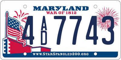 MD license plate 4AD7743