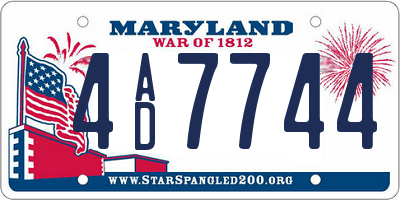MD license plate 4AD7744