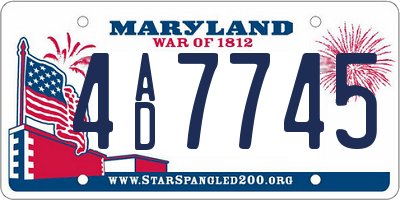 MD license plate 4AD7745