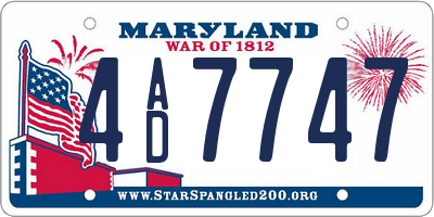 MD license plate 4AD7747
