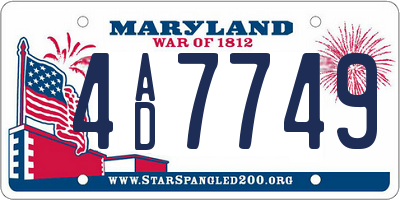 MD license plate 4AD7749