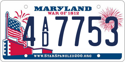 MD license plate 4AD7753