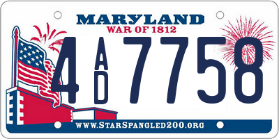 MD license plate 4AD7758