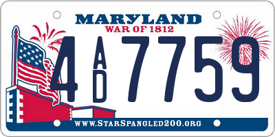 MD license plate 4AD7759