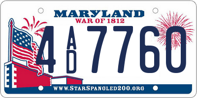 MD license plate 4AD7760