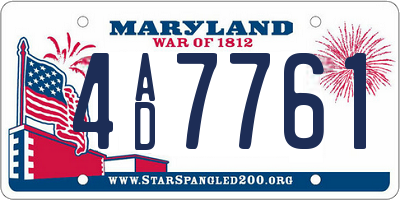 MD license plate 4AD7761