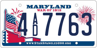 MD license plate 4AD7763