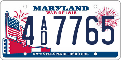 MD license plate 4AD7765