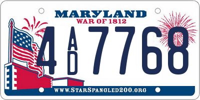 MD license plate 4AD7768