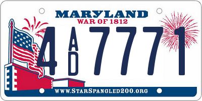 MD license plate 4AD7771