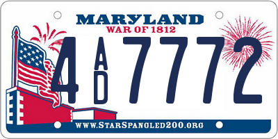 MD license plate 4AD7772