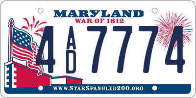 MD license plate 4AD7774