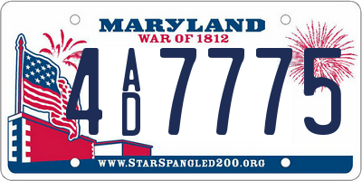 MD license plate 4AD7775