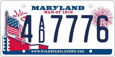 MD license plate 4AD7776