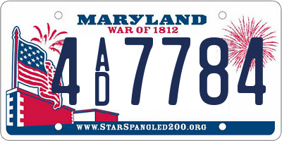 MD license plate 4AD7784