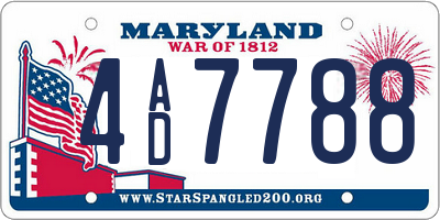 MD license plate 4AD7788