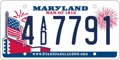 MD license plate 4AD7791
