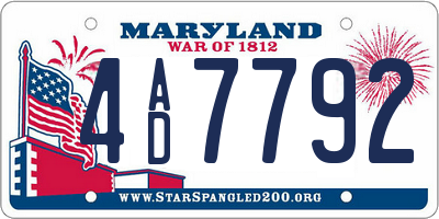 MD license plate 4AD7792
