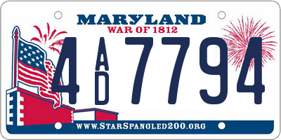 MD license plate 4AD7794