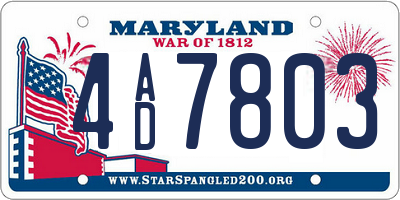 MD license plate 4AD7803