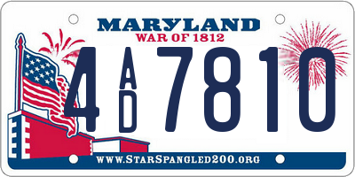 MD license plate 4AD7810