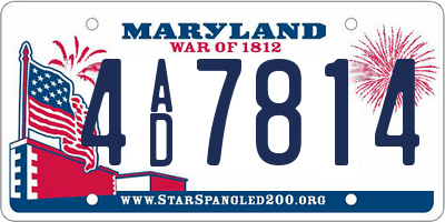 MD license plate 4AD7814