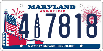 MD license plate 4AD7818