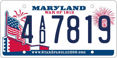MD license plate 4AD7819