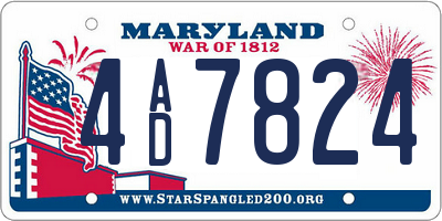 MD license plate 4AD7824
