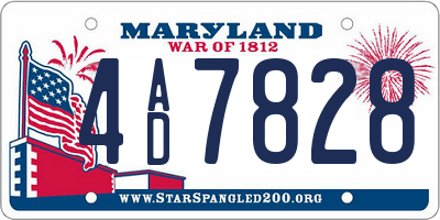 MD license plate 4AD7828