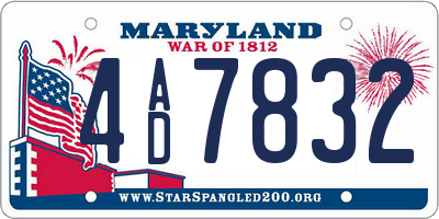 MD license plate 4AD7832