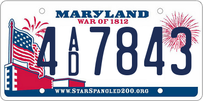 MD license plate 4AD7843