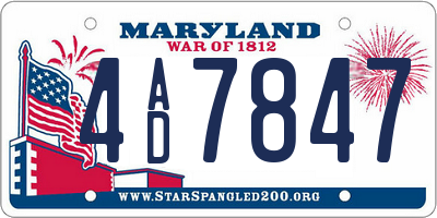 MD license plate 4AD7847