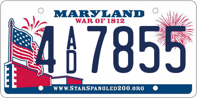 MD license plate 4AD7855