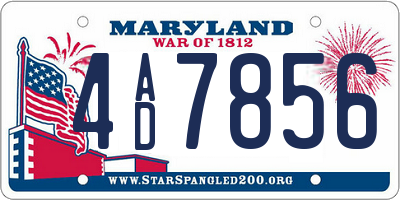 MD license plate 4AD7856