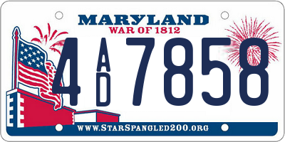 MD license plate 4AD7858