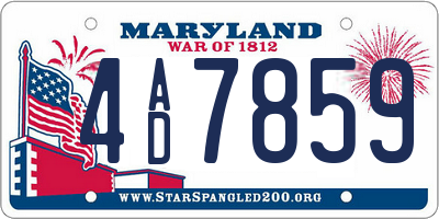 MD license plate 4AD7859