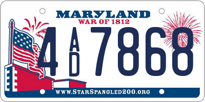 MD license plate 4AD7868