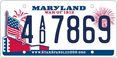 MD license plate 4AD7869