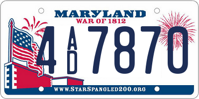 MD license plate 4AD7870