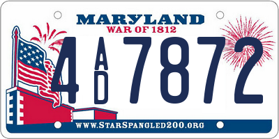 MD license plate 4AD7872