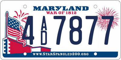 MD license plate 4AD7877