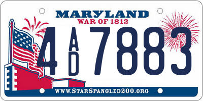 MD license plate 4AD7883