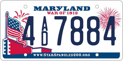 MD license plate 4AD7884