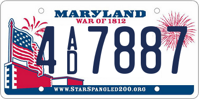 MD license plate 4AD7887