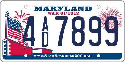 MD license plate 4AD7899