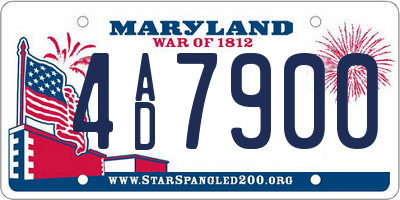 MD license plate 4AD7900
