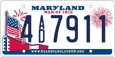 MD license plate 4AD7911