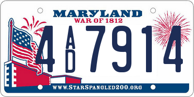 MD license plate 4AD7914